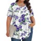 Tencede Womens Plus Size Tops Tunic Short Sleeve Crew Neck Shirts Casual Soft Blouse 1X-5X